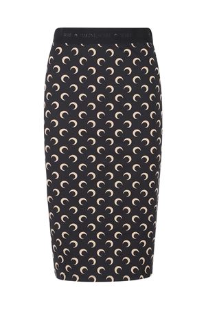 Gonna midi con stampa Moon nero MARINE SERRE | WSK123ACJER0001IT99